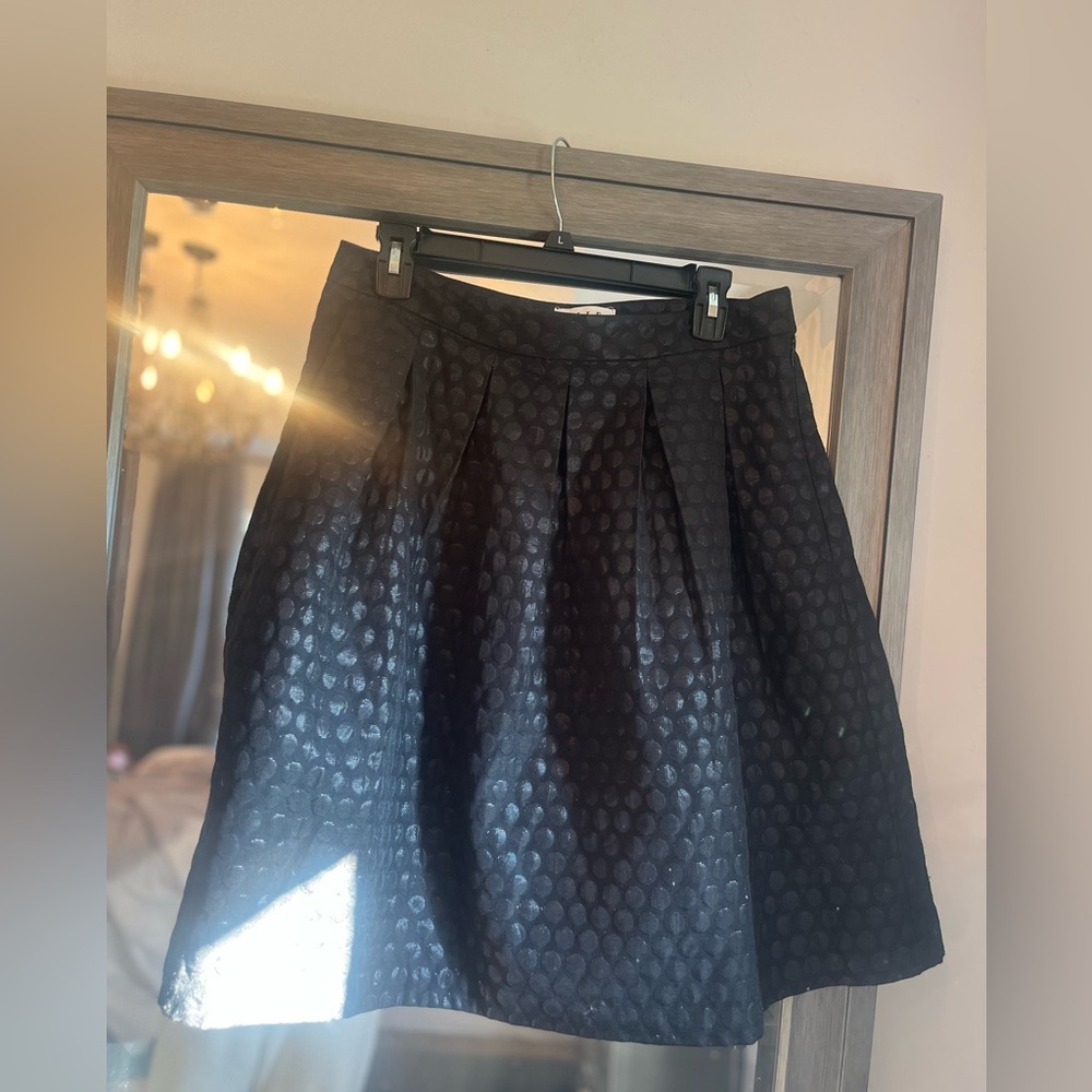 Elle Black Polka Dot A-Line Skirt